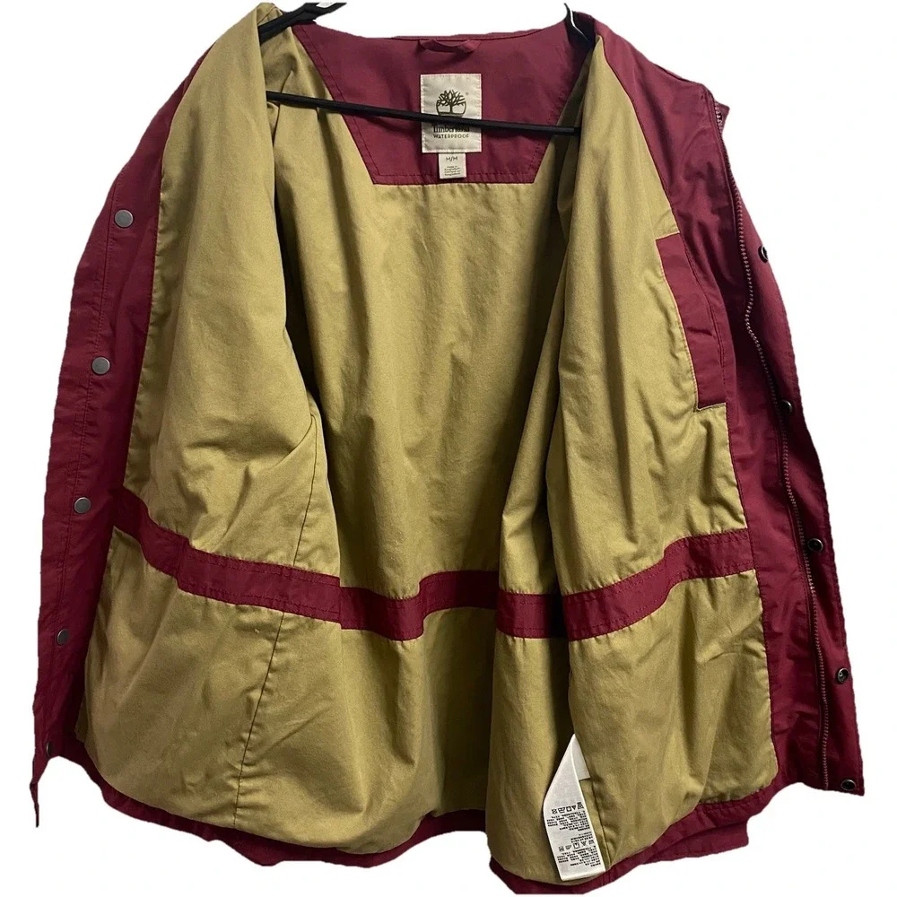 Timberland Men's‎ Waterproof Jacket Rain Coat Brick Red Sz. M